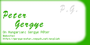 peter gergye business card